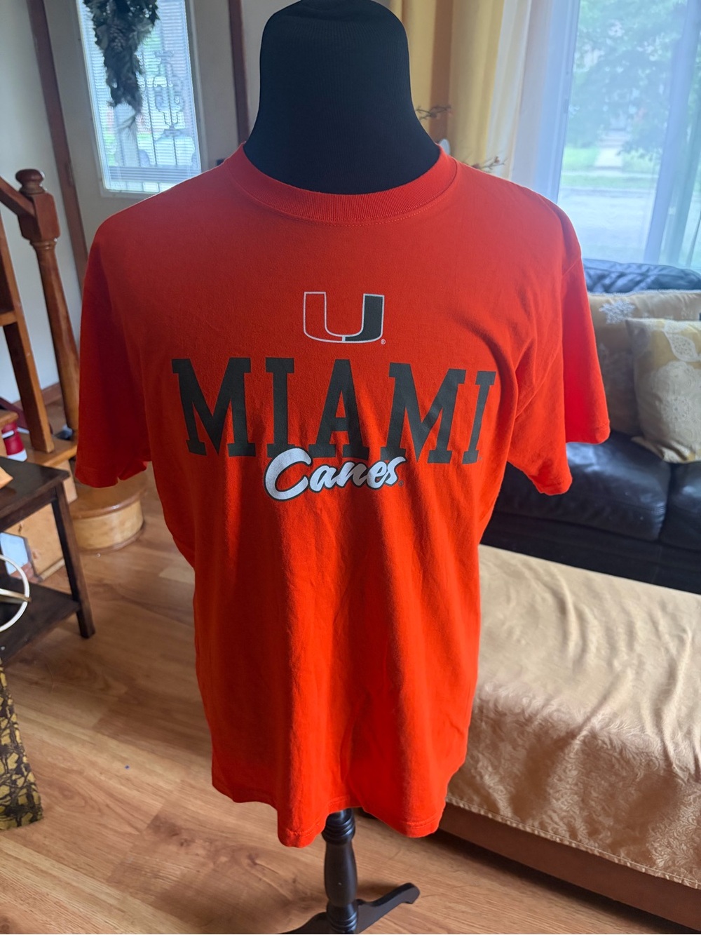 Jerzees Orange Miami Canes Graphic Tee